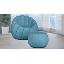 Ver imagem 7 de Kit Poltrona + Puff Decorativo Concha Veludo Azul Tiffany