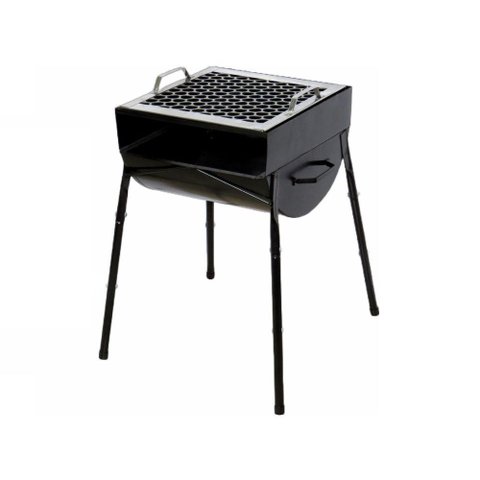 Churrasqueira Praia Campo em Aço Pé e Grelha Fe 75x36x30cm