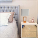 Ver imagem 3 de Kit 02 abajur Esther Madeira Cúpula de tecido Retangular