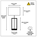Ver imagem 4 de Kit 02 abajur Esther Madeira Cúpula de tecido Retangular