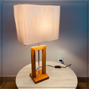 Ver imagem 2 de Kit 02 abajur Esther Madeira Cúpula de tecido Retangular