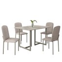 Ver imagem 2 de Mesa Belle 120x80 Tp MDF c/4 Cad Classic Off White/Champagne/Bege