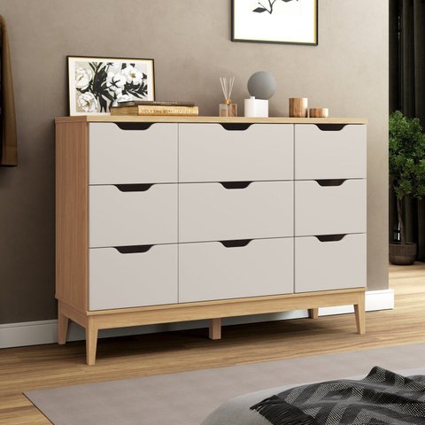 Comoda - Europa 1360x1000x450 mm 9 Gav Marrom/Mel/Off White