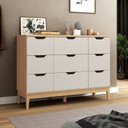Ver imagem 1 de Comoda - Europa 1360x1000x450 mm 9 Gav Marrom/Mel/Off White