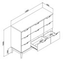 Ver imagem 3 de Comoda - Europa 1360x1000x450 mm 9 Gav Marrom/Mel/Off White