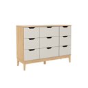 Ver imagem 2 de Comoda - Europa 1360x1000x450 mm 9 Gav Marrom/Mel/Off White