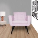 Ver imagem 4 de Poltrona Decorativa Geovana Suede Rosê Pés Madeira Ms Decor