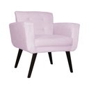 Ver imagem 1 de Poltrona Decorativa Geovana Suede Rosê Pés Madeira Ms Decor
