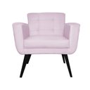 Ver imagem 2 de Poltrona Decorativa Geovana Suede Rosê Pés Madeira Ms Decor