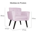 Ver imagem 3 de Poltrona Decorativa Geovana Suede Rosê Pés Madeira Ms Decor