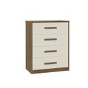 Ver imagem 2 de Comoda 4 gavetas 100% MDF Iza Off white/Castanho Fenix