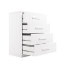 Ver imagem 3 de Comoda 4 gavetas 100% MDF Iza Off white/Castanho Fenix