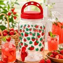 Ver imagem 1 de Suqueira Mesa Geladeira Decorada 3,6L Jarra Dispenser 3600ml Bebidas Suco Agua Vermelha Morango Even
