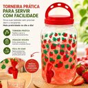 Ver imagem 3 de Suqueira Mesa Geladeira Decorada 3,6L Jarra Dispenser 3600ml Bebidas Suco Agua Vermelha Morango Even