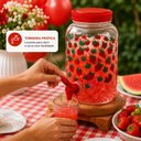 Ver mais imagens de Suqueira Mesa Geladeira Decorada 3,6L Jarra Dispenser 3600ml Bebidas Suco Agua Vermelha Morango Even