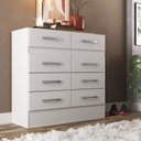 Ver imagem 1 de Cômoda Roupeiro Grande 8 Gavetas Cor Branca Imperatriz