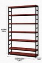 Ver imagem 4 de Estante Multiuso Organizador Livreiro Estilo Industrial 180x180 Preto Mogno