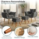 Ver imagem 2 de Kit 2 Poltronas Decorativa e 2 Puffs para Sala Recepção Manicure Consultório Quarto Tecido Suede
