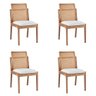 Kit 4 Cadeiras Decorativa Sala de Jantar Luxo Livia Facto Branco - Mozzelar - 1