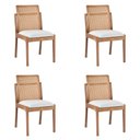 Ver imagem 1 de Kit 4 Cadeiras Decorativa Sala de Jantar Luxo Livia Facto Branco - Mozzelar