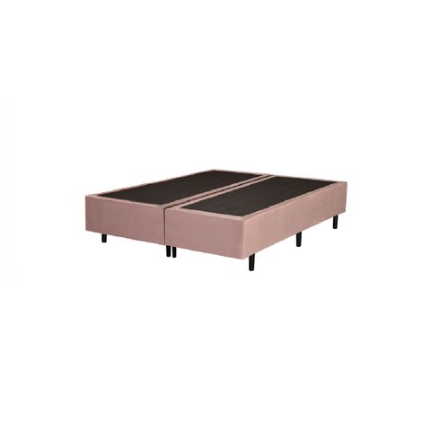 Base Box Queen Bipartido Suede Rosé