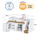 Ver imagem 6 de Cama Infantil Alta com Escrivaninha e Comôda Multifuncional 230cm Infanto Completa Móveis