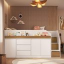 Ver imagem 5 de Cama Infantil Alta com Escrivaninha e Comôda Multifuncional 230cm Infanto Completa Móveis