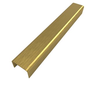 Perfil Listelo "u", Aço Inox 304, Escovado, Dourado - 9 X 15 X 9 X 2000 Mm