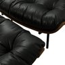 Kit 2 Poltronas Costela com 01 Puff Corino Preto - 6