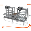 Ver imagem 2 de Parrilla Dupla de Alvenaria 118x45 Grelha Argentina com Elevação e 6 Espetos