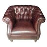 Poltrona Chesterfield em Couro Marrom - 1