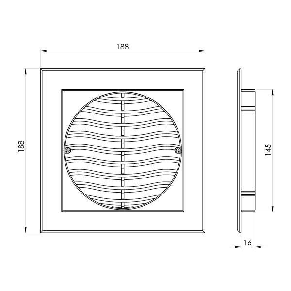 Conjunto Grelha para Circulação de Ar Durak 150Mm Quadrada com Tela + Espera - 3