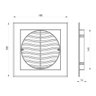 Conjunto Grelha para Circulação de Ar Durak 150Mm Quadrada com Tela + Espera - 3