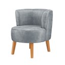 Ver mais imagens de Cadeira Moderna Estofada para Recepção Clinica Tecido Veludo Macia Pés de Madeira Resistente