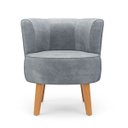 Ver imagem 5 de Cadeira Moderna Estofada para Recepção Clinica Tecido Veludo Macia Pés de Madeira Resistente