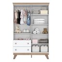 Ver imagem 7 de Berço Americano e Guarda Roupa Infantil Ambiente Confete Branco Brilho Jequitibá Hp - Henn