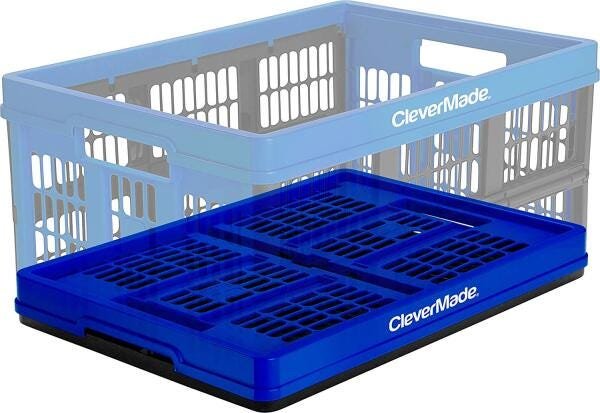 Clevermade CleverCrates Caixa Dobrável Organizadora 45L Azul - 7