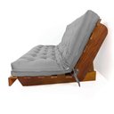 Ver imagem 5 de Sofá Cama Futon L Sarja Cinza em Madeira Nobre Maciça
