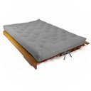 Ver imagem 3 de Sofá Cama Futon L Sarja Cinza em Madeira Nobre Maciça