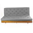 Ver imagem 2 de Sofá Cama Futon L Sarja Cinza em Madeira Nobre Maciça