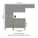 Ver imagem 4 de Cozinha com Balcao Nala 222 Cm Freijo Gris Ktp