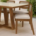 Ver imagem 4 de Mesa Sion 1,60 com 6 Cadeiras Sextavada Freijó/off/bouclé Off - M.a Freijó/off Premium/bouclé