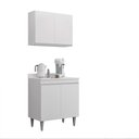 Ver imagem 2 de Conjunto Balcão de Cozinha G96 4 Portas MDP-BP Branco Gran Belo
