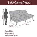 Ver imagem 7 de Sofá Cama 3 Lugares Reclinável Casal Premium 1,90 Larg Pietra Matrix