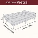 Ver mais imagens de Sofá Cama 3 Lugares Reclinável Casal Premium 1,90 Larg Pietra Matrix