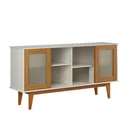 Ver imagem 4 de Buffet Aparador Off White com Amêndoa Detroit com 4 Portas Tebarrot Móveis