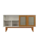 Ver imagem 5 de Buffet Aparador Off White com Amêndoa Detroit com 4 Portas Tebarrot Móveis