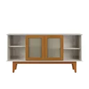 Ver imagem 3 de Buffet Aparador Off White com Amêndoa Detroit com 4 Portas Tebarrot Móveis