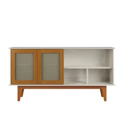 Buffet Aparador Off White com Amêndoa Detroit com 4 Portas Tebarrot Móveis - 6