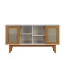 Ver imagem 2 de Buffet Aparador Off White com Amêndoa Detroit com 4 Portas Tebarrot Móveis